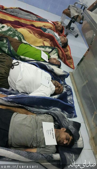 تصویر جنازه اعدامیان امروز در زندان مرکزی بندرعباس (+18)