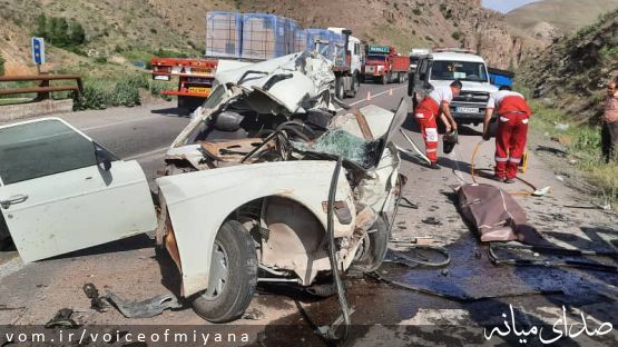 دو کشته در تصادف زنجیره ای محور میانه-تبریز +تصاویر /تکمیلی