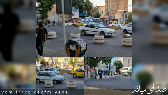 انتقاد از نصب گلدان‌ها در میدان آزادی میانه برای مقابله با پارک خودروها!