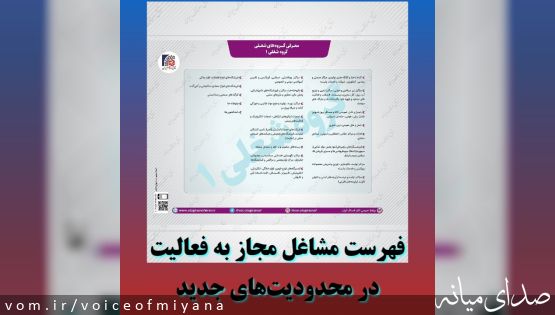 فهرست مشاغل مجاز به فعالیت در محدودیتهای جدید