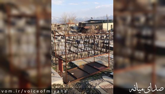 تصاویری از تخریب اتاقک های قبور در شهر میانه