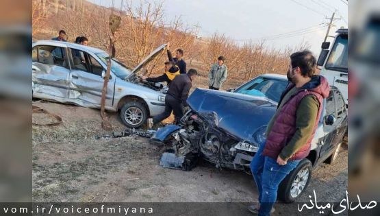 برخورد شدید دو سمند در محور میانه-ترک