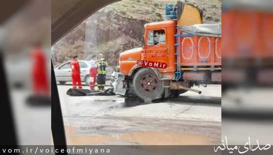 دو فوتی بر اثر برخورد پراید و کامیون