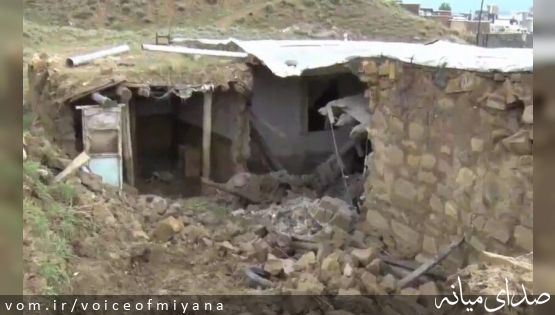 تخریب کامل سه واحد مسکونی سراب و میانه در زلزله /اسکان اضطراری ساکنان مهماندوست