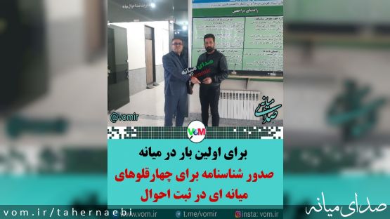 برای اولین بار در شهرستان میانه /صدور شناسنامه برای چهارقلوهای میانه ای