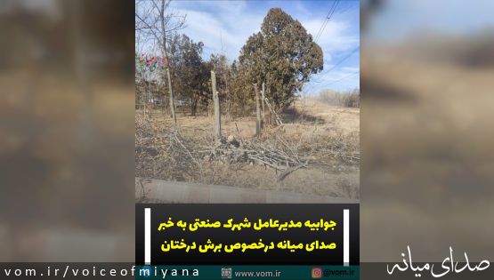 جوابیه مدیرعامل شهرک صنعتی میانه در خصوص برش درختان